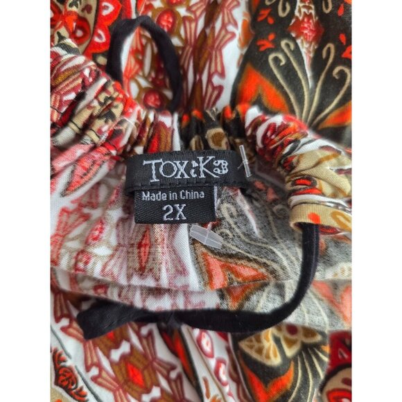 Toxik3 Boho Sleeveless Halter Jumpsuit Womens Size 2X Blouson Elastic Waist NEW - Picture 3 of 11